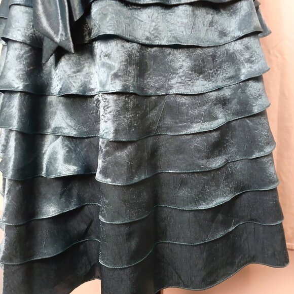 Dark Teal Ruffle Dress - Picture 4 of 5